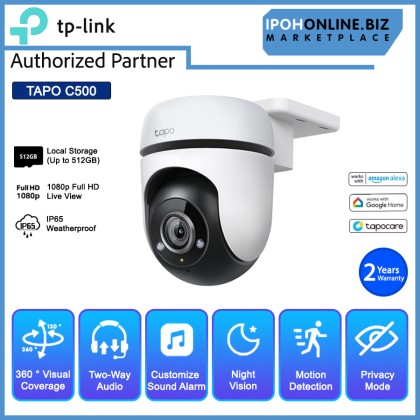 TP-LINK TAPO C500 1080P Outdoor Pan Tilt Motion Tracking 360° Smart Night Vision Security Wi-Fi Camera With Built-In Microphone & Speaker TP-LINK TAPO C500 1080P Outdoor Pan Tilt Motion Tracking 360° Smart Night Vision Security Wi-Fi Camera With Built-In Microphone & Speaker